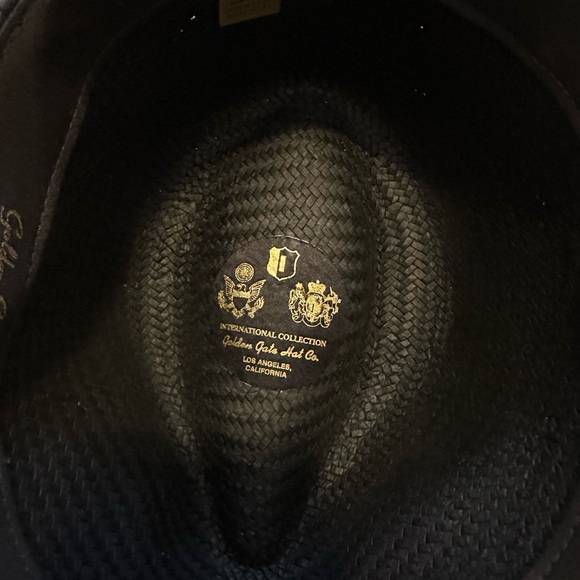 Vintage black straw fedora hat size large - Picture 3 of 5